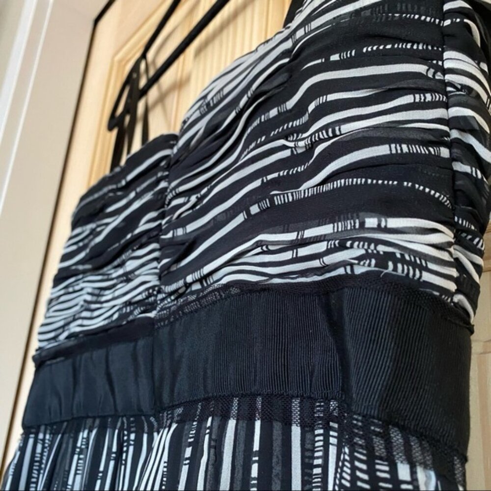 Max And Cleo Patterned Strapless Chiffon Dress Fl… - image 4